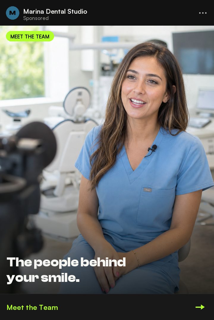 Team story ad example by PELORA