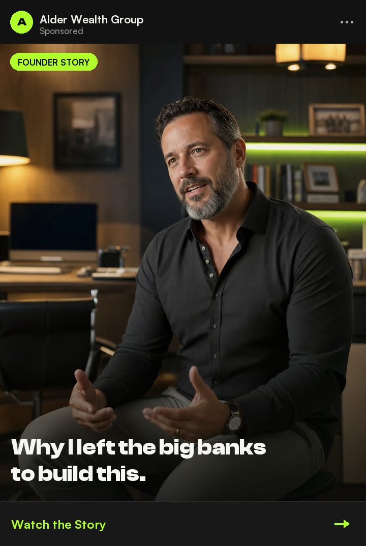 Founder story ad example by PELORA